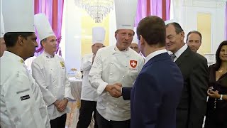 Jérôme Rigaud welcomes his counterparts for the chefs’ dinner at the Kremlin