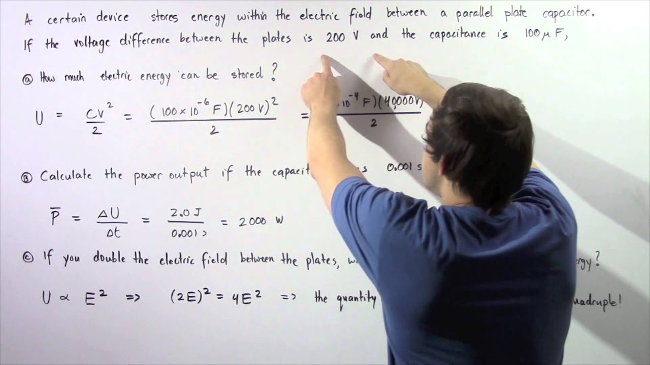 ak lectures mcat Electric Energy in Capacitor Example