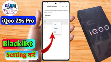 how to delete blacklist number in iqoo z9s pro | iqoo z9s pro blacklist setting