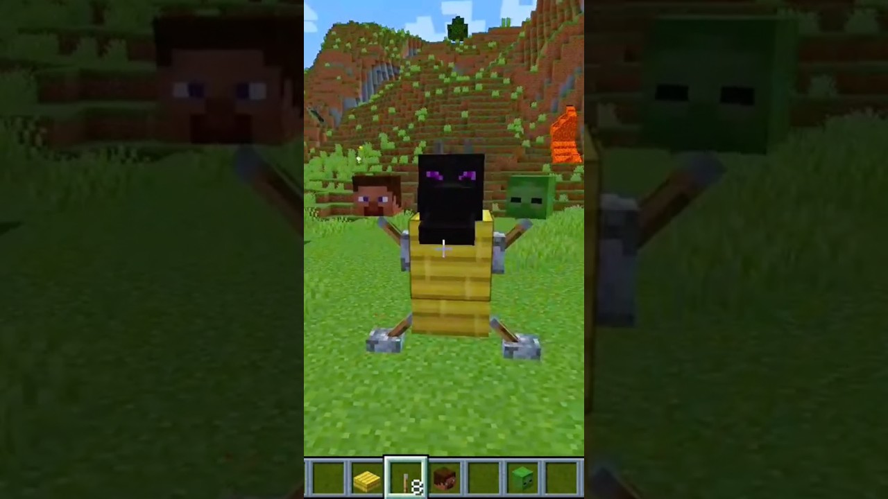 mini robot build in Minecraft 