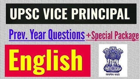 UPSC VICE PRINCIPAL ENGLISH || #ENGLISH || UPSC PREVIOUS YEAR QUESTION PAPER