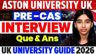 Aston University UK: Pre CAS Interview Questions & Answers | Study In UK 2026