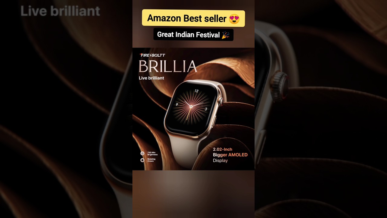 Fire-Boltt Brillia Smart Watch 2.02” AMOLED Display, Bluetooth Calling, SpO2, Heart Rate Monitor,