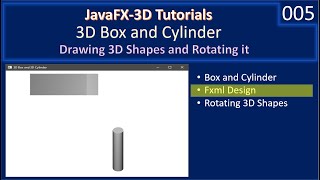 3D Box & Cylinder | Fxml Design | JavaFX 3D Tutorials #05