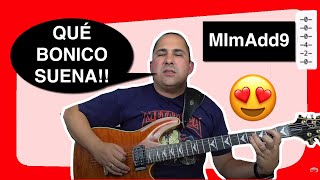 Acorde Guitarra MI menor con novena anadida MImAdd9 EmAdd9 Eng subs chord34