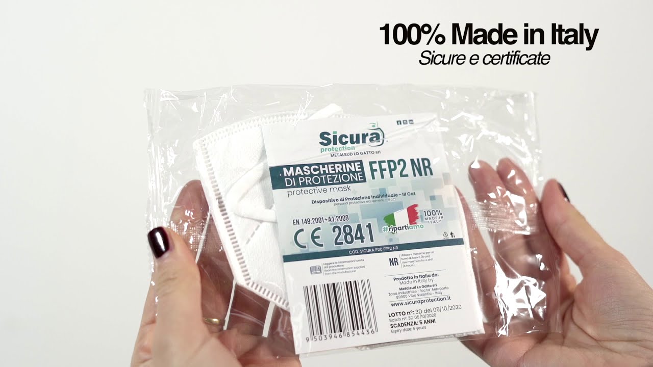 Mascherine FFP2 Sicura Protection - 100% Made in Italy ( UNBOXING ) -  YouTube