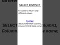 DISTINCT in SQL | SQL DISTINCT