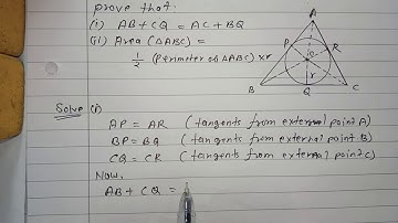 In figure, the sides AB, BC and CA of triangle ABC touch a circle with centre O and radius..........