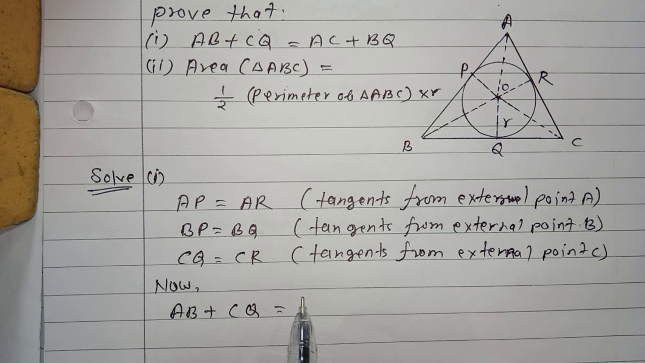 In Figure The Sides Ab And Ca Of Triangle Abc Touch A Circle With Centre O And Radius Youtube