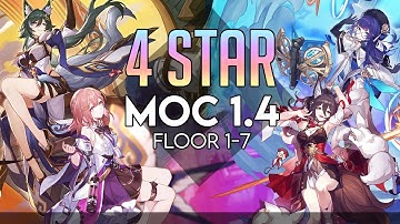 CLEARING MOC WITH C TIER CHARACTERS| 4* STAR ONLY| MOC 1-7 [1.4.1] | Honkai Star Rail