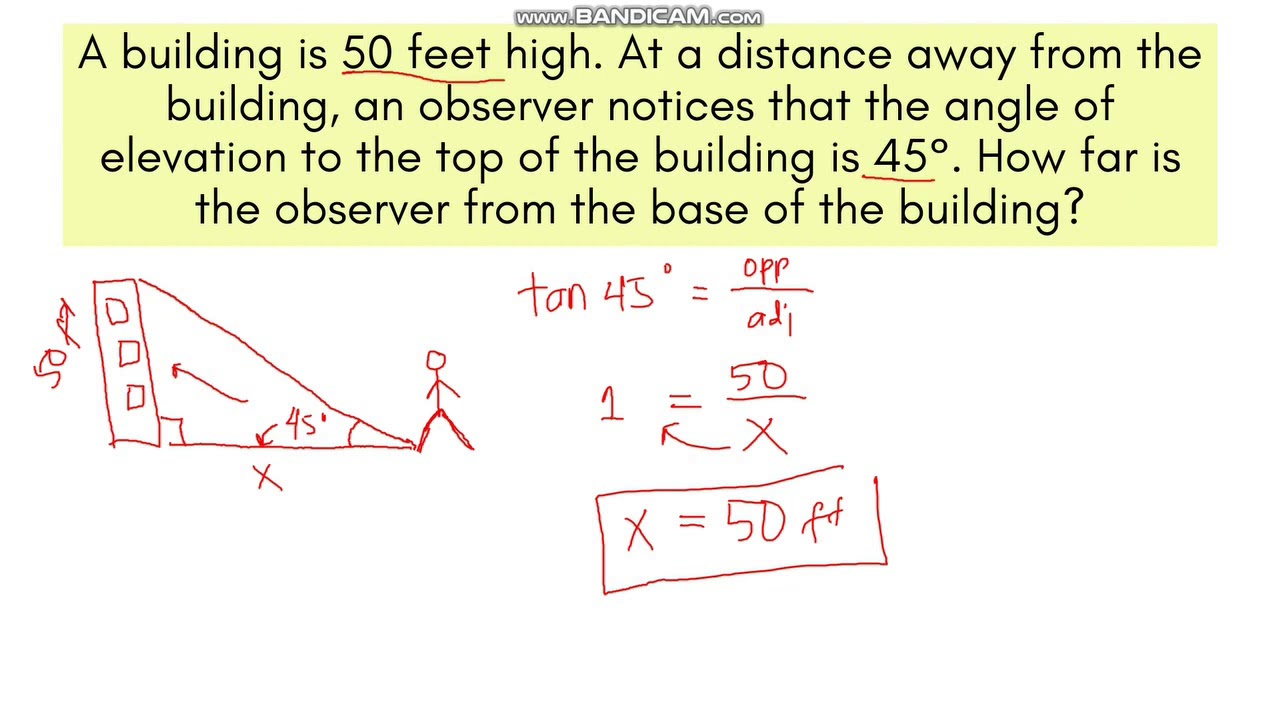 problem solving angle of elevation
