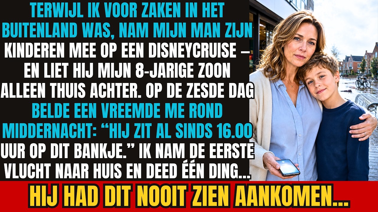 Ik was 10.000 kilometer ver weg, in Singapore, toen mijn telefoon ging om 00.17 uur. Een vreemde stem aan de andere kant: 'Uw zoon zit al uren op een bankje voor onze winkel.' Ik dacht eerst aan...