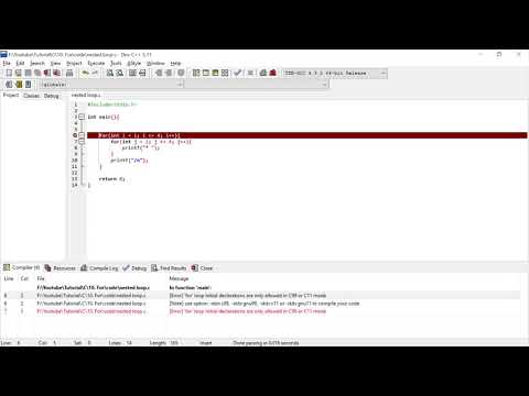 #tutorialbahasaC #NestedFor Tutorial Bahasa Pemrograman C | 11. Perulangan Nested For (Looping)