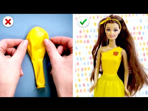 DIY ROUPAS DE BALÃO PARA BARBIE  ROUPAS PARA BARBIE FÁCIL 