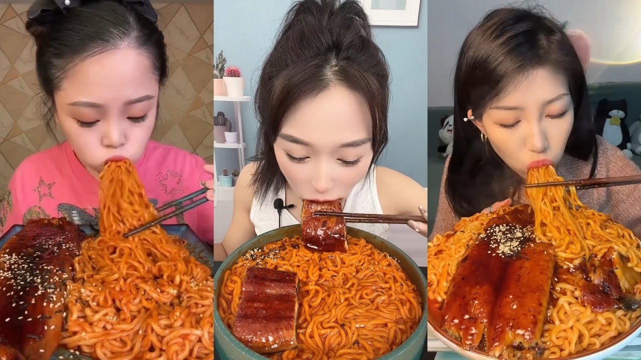Spiceast Fire Noodles Eating Challenge Eel and Turkey Noodles 