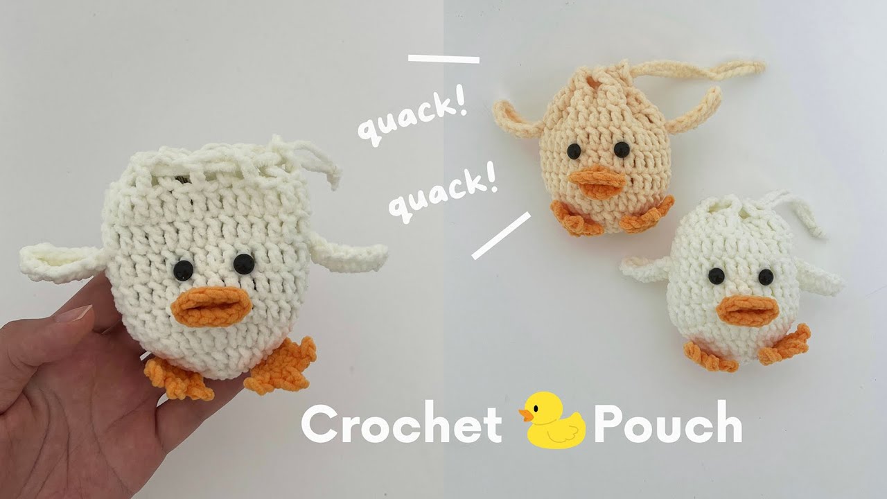 Crochet Mini Duck Drawstring Pouch |Crochet Animal Bag-Small Project