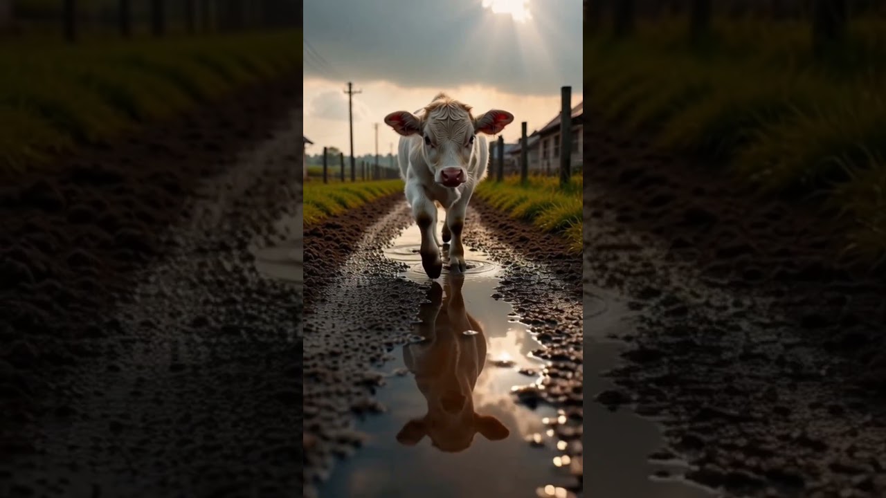 Baby Cow After Rain | Realistic Village Cow Video