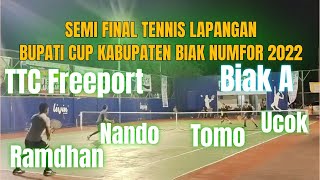 Ramadhan - Nando VS Ucok - Tomo, Semi Final Tenis Lapangan Bupati Cup Biak Numfor, Papua 2022 screenshot 5