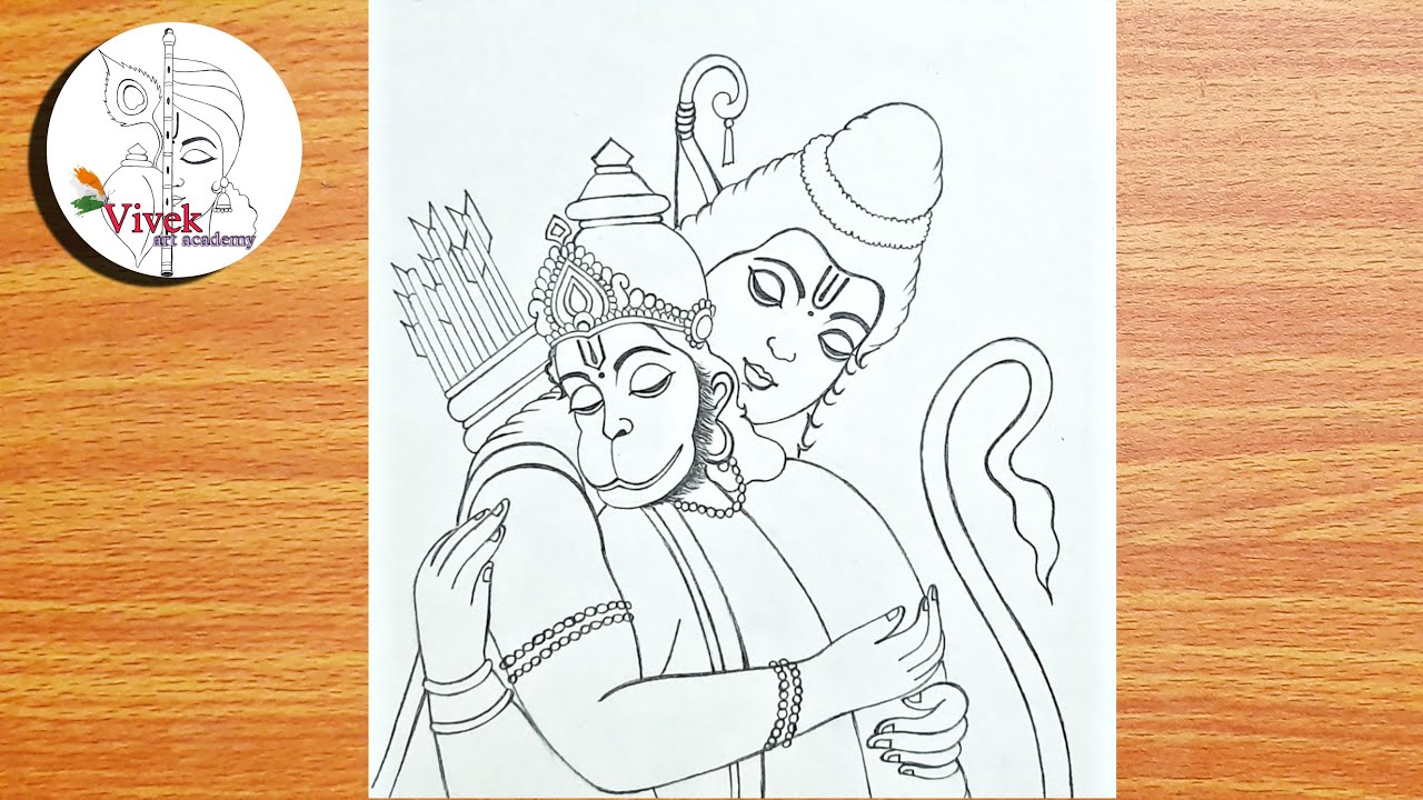 Lord Hanuman Drawing | How to draw Lord Hanuman Step by Step ...