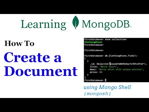 How To Create a Document in MongoDB [video# 01]