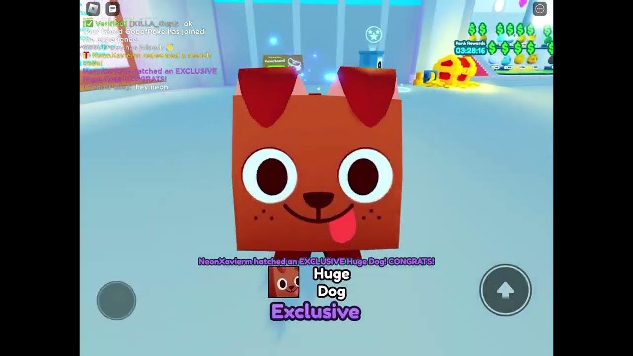 Redeeming a huge dog code in pet simulator x YouTube