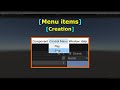 Creating Menu Items | Editor Scripting | C# | Unity Game Engine