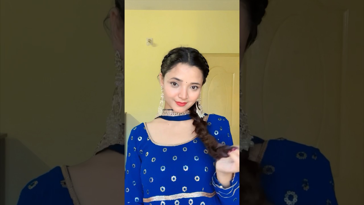 Hairstyle Inspired by Punjabi Kudi🦋 |Rate this look out of 20👇😍 #hairstyle #punjabi #ashortaday