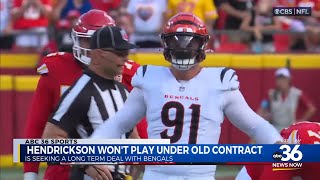 All-Pro pass rusher Trey Hendrickson shows up at Bengals' practice frustrated over contract