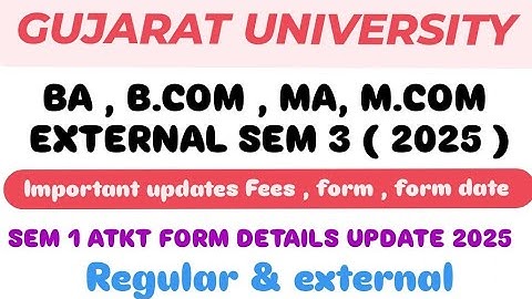 GUJARAT UNIVERSITY SEMESTER 3 NEP( BA , B.COM , MA, MCOM ) ALL LETEST UPDATE 2025 #gu #external