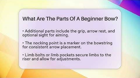 What Are The Parts Of A Beginner Bow? - The Marksman