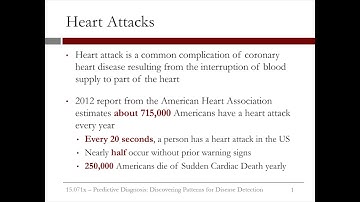 6.3.1 Predictive Diagnosis - Video 1: Heart Attacks