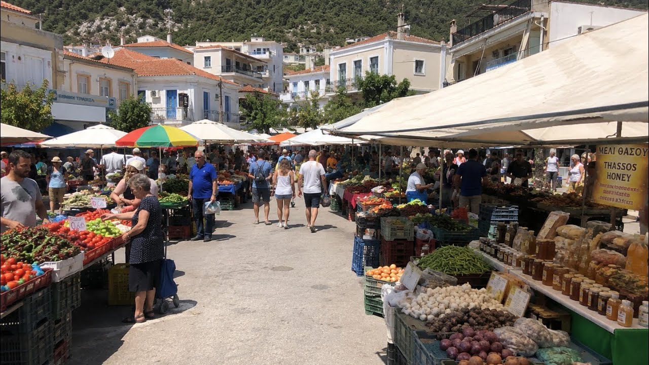 Prin Piața locală din Thassos. Cât costă fructele și legumele!? Am gătit cea mai gustoasă Dorada!!! 