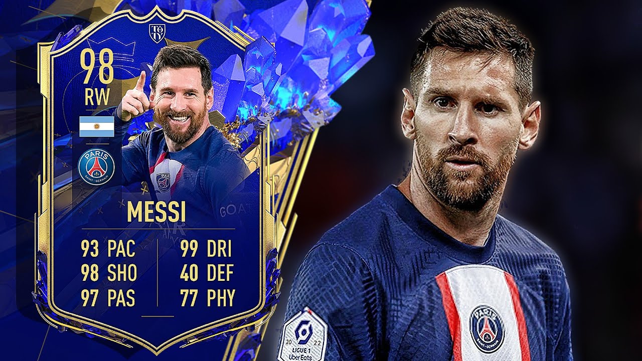 Lionel Messi TOTY FIFA 22 - 98 - Rating and Price