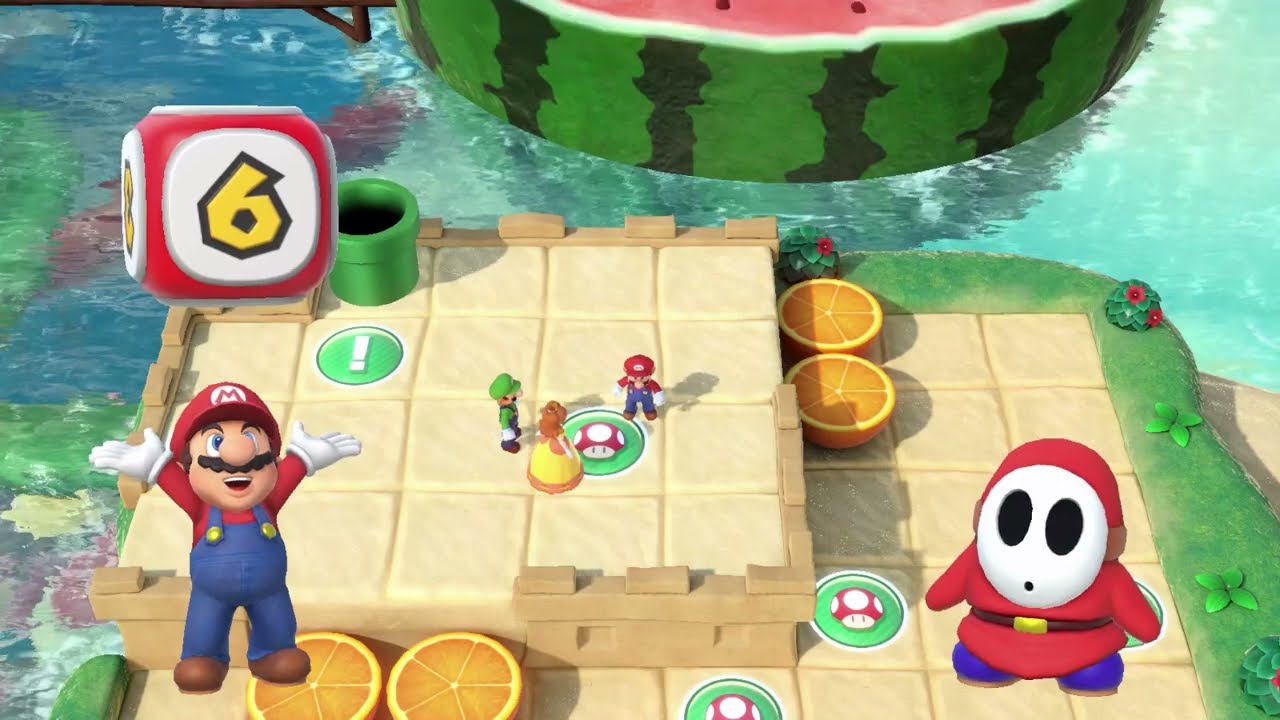 Super Mario Party | Diddy Kong & Koopa Troopa vs Mario & Shy Guy #643 Turns 10 (Player 1)