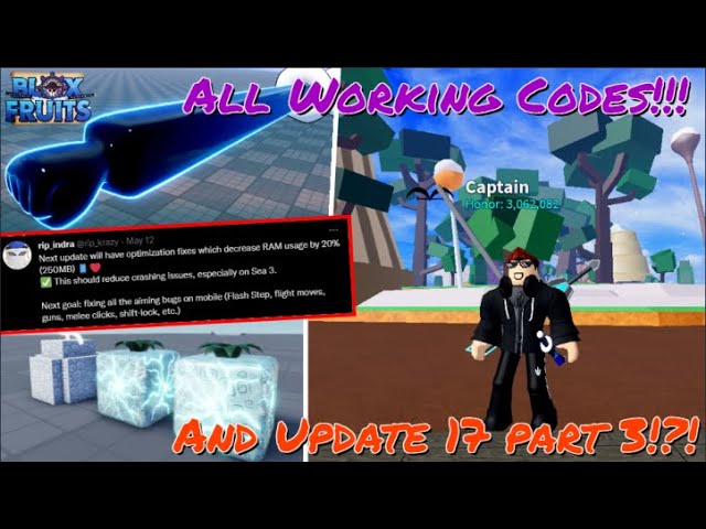 Update 17 Part 3* ALL WORKING CODES FOR BLOX FRUITS IN 2022
