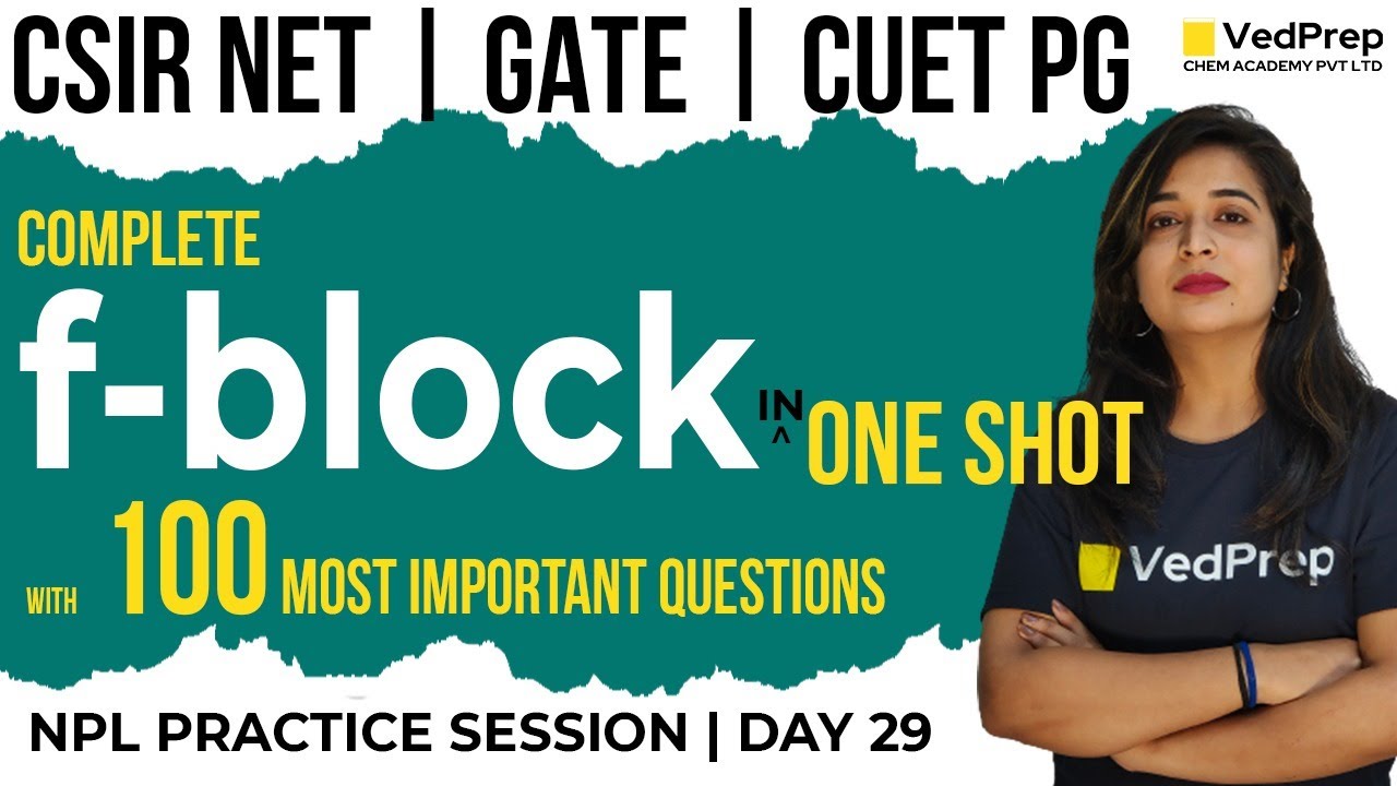 f-block in One Shot | CSIR NET JUNE 2024 Chemistry | GATE | CUET PG | VedPrep Chem Academy