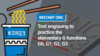 Text engraving to practice the elementary G functions G0, G1, G2, G3 | CNC Milling | Instant CNC