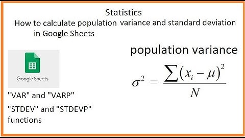 Statistics [video 5]: How to calculate population variance in Google Sheets