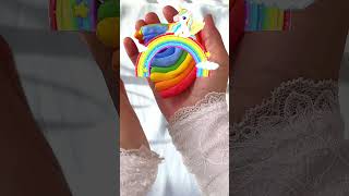 Color Clay Mixing Unicorn 🦄 Rainbow 🌈 #rainbow #unicorn #yellow #red #blue #violet #orange #vent
