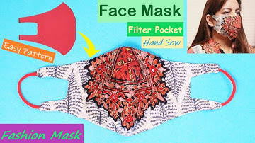 How to Make Face Mask with Filter Pocket | Fabric Face Mask DIY Tutorial | Fashion Mask Easy Pattern