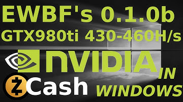 EWBF V.0.1.0b ZCash NVidia GPU Cuda Miner for Windows GTX980ti 430-460H/s