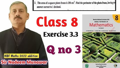 Class 8 Exercise 3.3 Q no 3 Ex 3.3 Square root in words problem Maths NBF Sir Nadeem Munawar