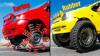 Spring Wheel vs Rubber Wheel #6 - Beamng drive