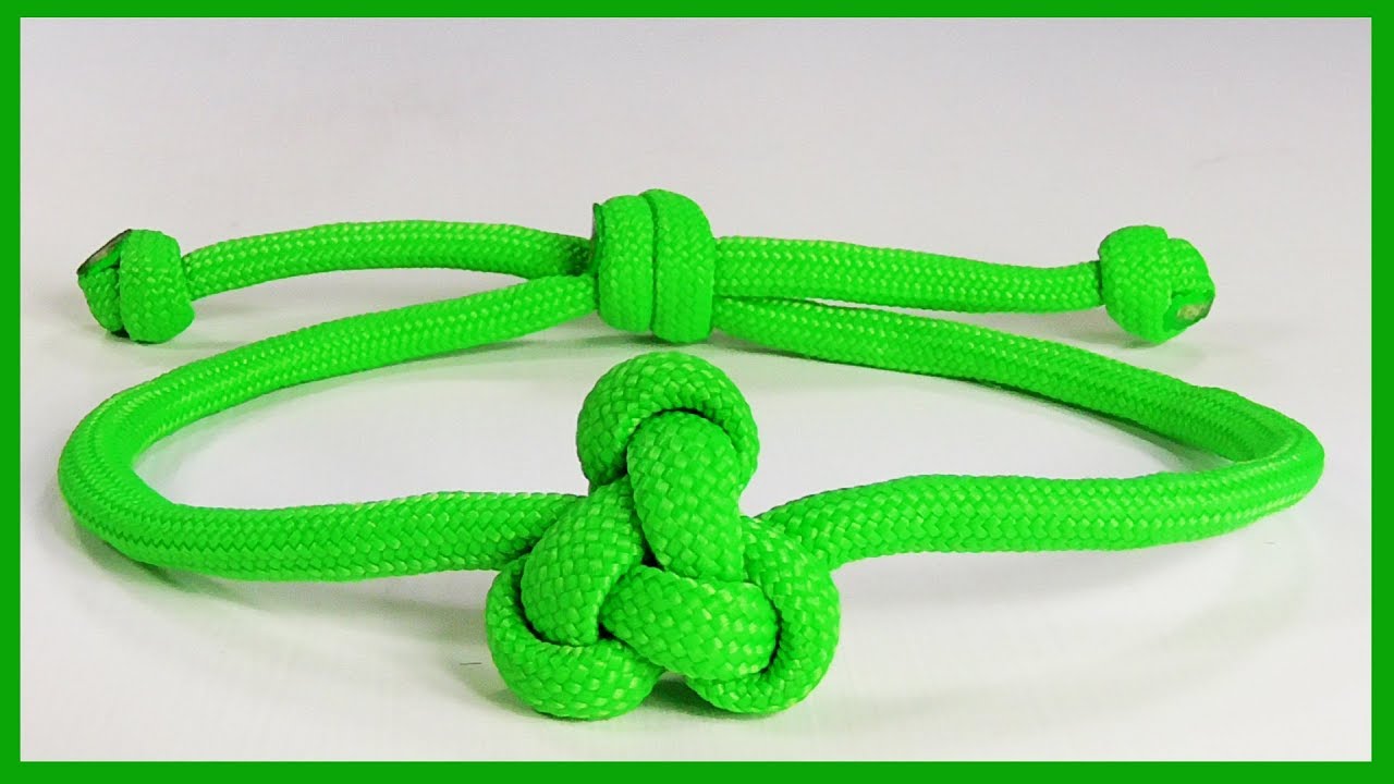 Lambda Knot Friendship Paracord Bracelet With Adjustable Sliding Knot