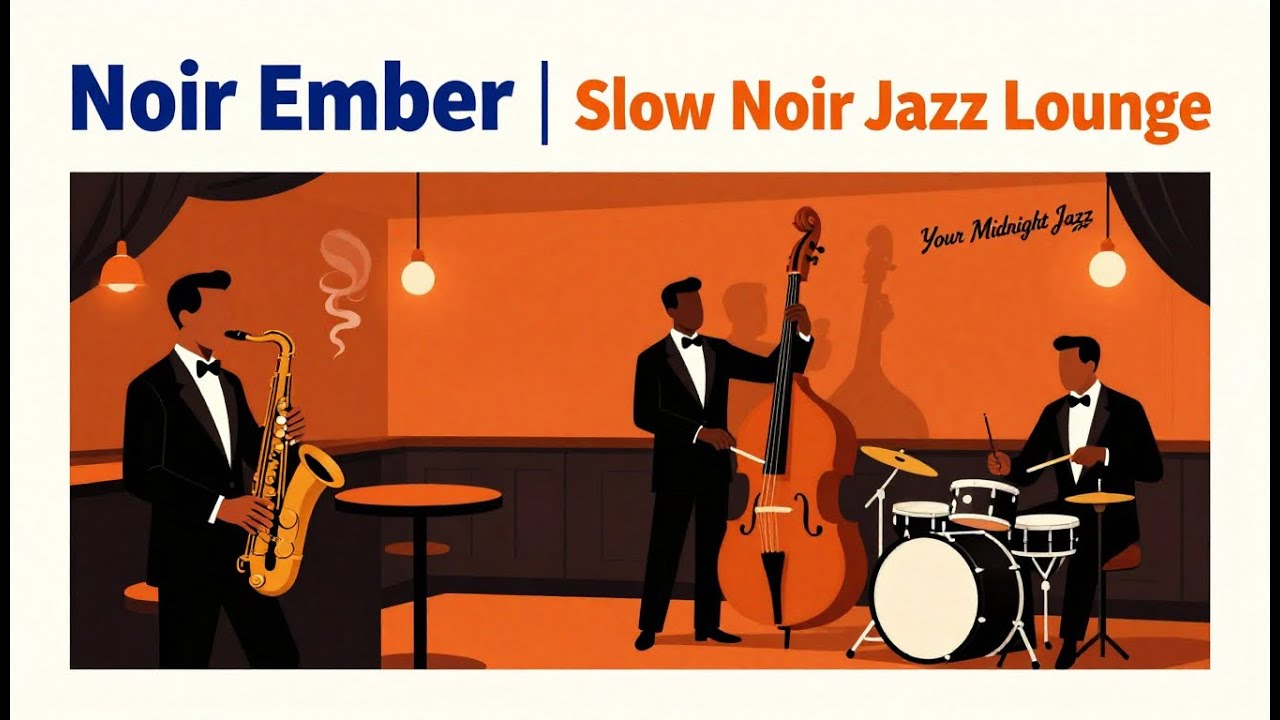 Noir Ember Whispers | Slow Noir Jazz for Sleep, Cozy Nights & Work (1 Hour Mix)