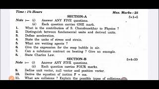 Ap-Bridge course 1st yr#physical sciences- physics&chemistry model Question paper