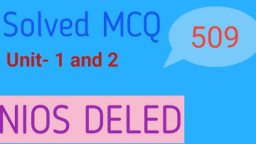 Course-509 Unit-1 and 2||MCQ