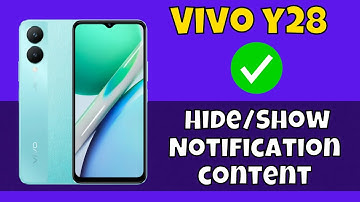 Vivo Y28 Lock Screen Notifications Settings || Hide/Show Notification content