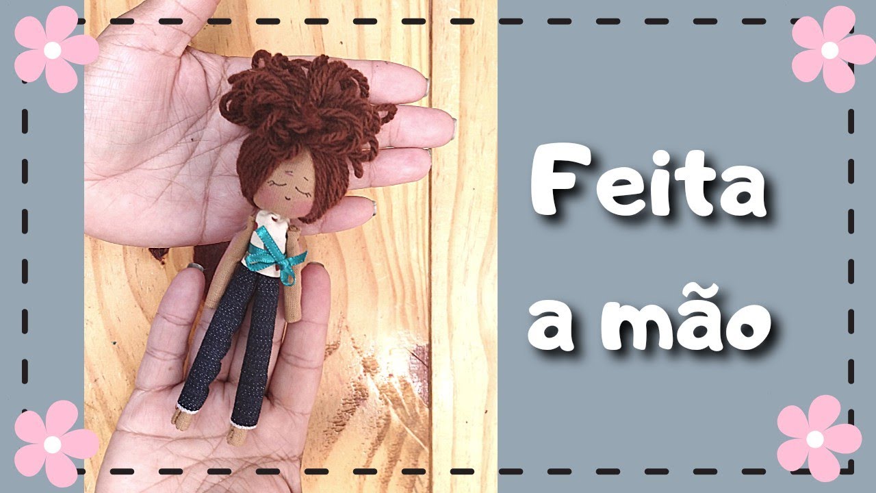 🔵 mini boneca de pano sem máquina de costura , FEITO A MÃO ✋