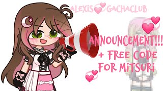 💞Announcement + free code!! 💞 ~Read Desc~ #gl2 #gacha #trending #code